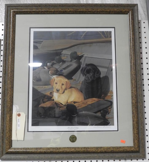 Lot #329 - “Pre-School Pups” framed DU Print