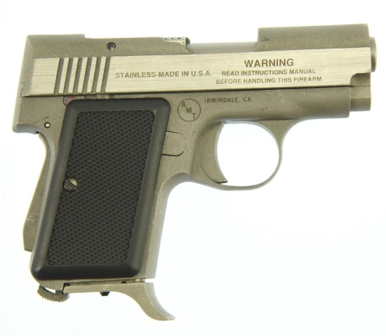 MANUFACTURER/IMP BY: AMT, MODEL: BACK UP II, ACTION TYPE: Semi Auto Pistol, CALIBER/GA: .380