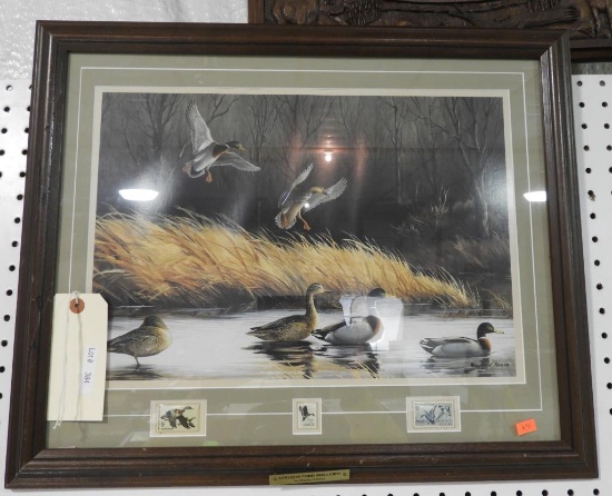Lot #384 - “Shallow Pond Mallards” framed print