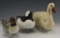 (3) Resin decoys: Swan, bufflehead and pintail