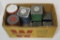 (10) Vintage and contemporary black powder tins: