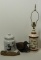 Figural Brass illuminated duck lamp, otter