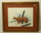Art Lot: Pair of Foxes In Snow Along Weathered Fence