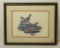 Art Lot: Framed/Double Matted Pair of Ruffed Grouse Near