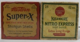 (2) Vintage 12 gauge 2 ¾” #5 shot ammunition