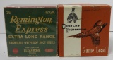 (2) Vintage 12 gauge 2 ¾” #5 shot ammunition
