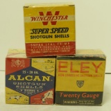 (3) Boxes of vintage 20 gauge shotgun ammo Eley,