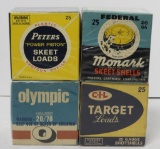 (4) boxes of vintage 20 gauge 2 ¾” trap and
