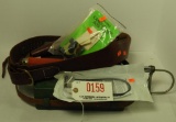 Leather pistol holster belt with bullet slots
