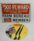 Vintage 12” round metal Savage Arms Advertisement