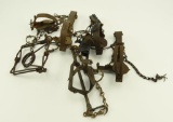(6) Vintage Victor predator traps