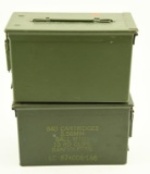 (2) metal US Army ammo tins