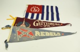 United States Flag and (2) pennants