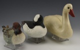 (3) Resin decoys: Swan, bufflehead and pintail