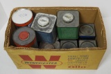 (10) Vintage and contemporary black powder tins: