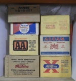 (7) Vintage cardboard shotgun shell case boxes: