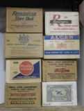 (8) Vintage Cardboard shotgun shell case boxes: