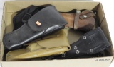 (5) Vintage leather pistol holsters: Bolen