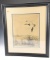 Framed original etching of Canvasback Drake over