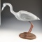Carved Full Body Standing Heron Decoy by Wade