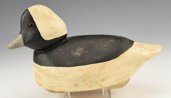 Bufflehead Drake decoy branded HJ signed Hal
