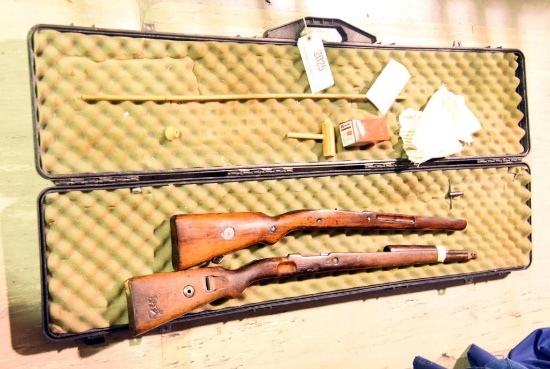 Lot #2025 - (2) antique wooden rifle stocks: one British M4, one Japanese type 30 and Continco