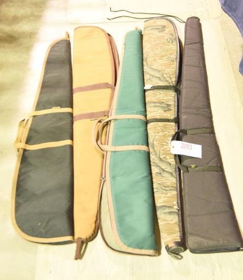 Lot #2053 - (5) soft padded gun cases by various makers in multiple styles