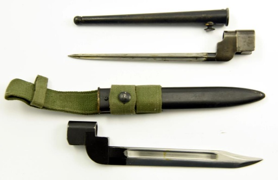 Lot #2072 - British WWII No. 9 MK I bayonet with sheath and British Lee Enfield No. 4 MK 1 spik