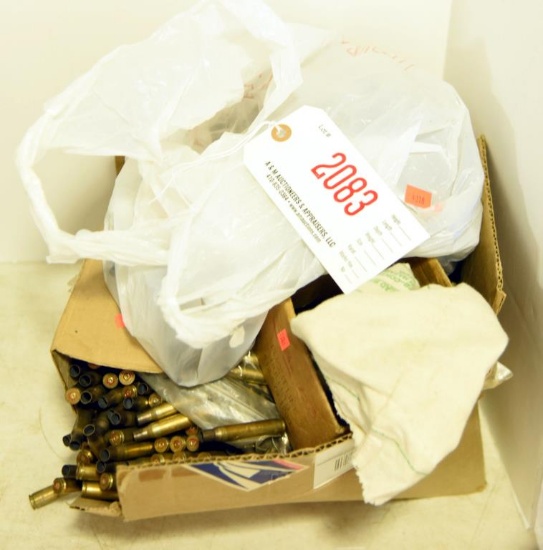 Lot #2083 - Entire box full of spent .30-06 brass casings several hundred total (brasses only),
