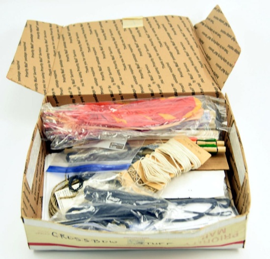 Lot #2087 - Archery and Arrow Bolt making kit to include: Wooden dowels, tips, strings, feather