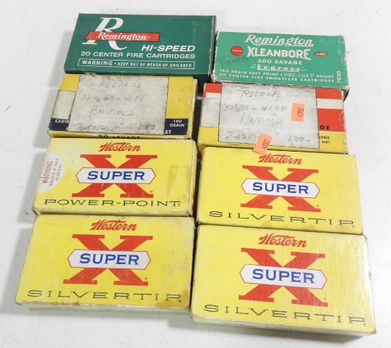 Lot #2134 - (8) boxes of .300 savage 180 grain &150 grain rifle rounds (approx. 160 rounds total)