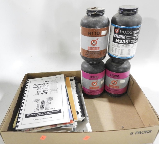 Lot #2166 - Reloading lot: Hogdon Powder to incl, H110. H335 & H380, Reloading manuals, etc.