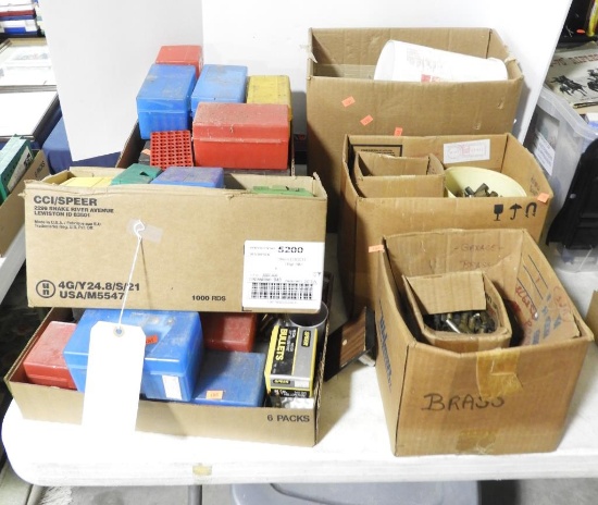 Lot #2175 - Enormous ammo and brass lot to include but not limited to an assortment of various