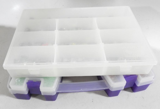 Lot #2188 - (2) Divider Systems full of lure making flashers, spinners and beads all neatly