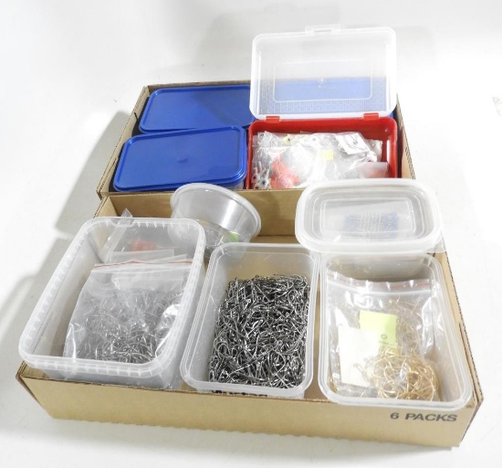Lot #2195 - (2) entire flats full of fishing hooks in various sizes and styles organized by
