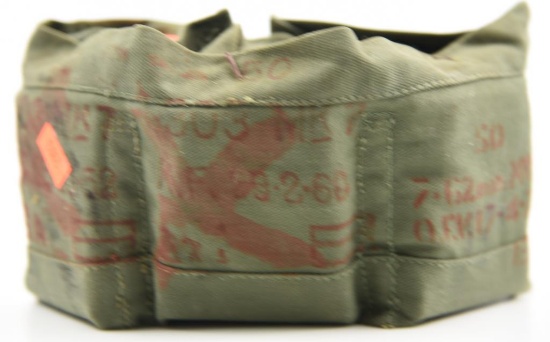 Lot #2277 - (1) US Military Ammo belt full of approx 50 rounds of 7.62mm M80 ammo on clips	
