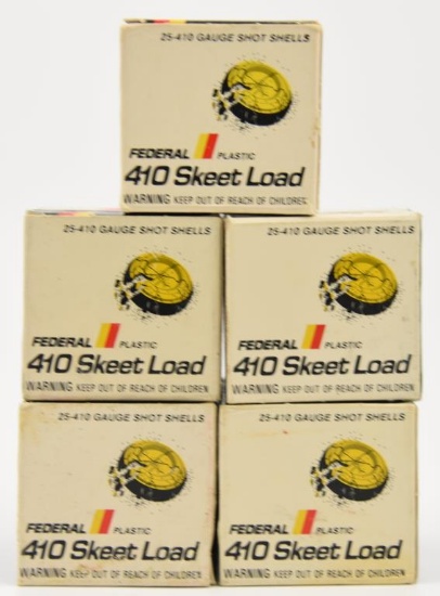 Lot #2292 - (5) boxes of Federal .410 Skeet loads approx 125 rounds total	