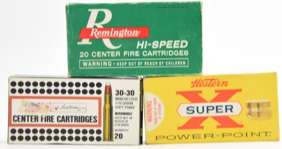 Lot #2328 - (3) boxes of .30-30 Winchester Center fire cartridges approx (150 rounds total)	