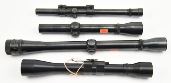 Lot #2262 - (4) Rifle Scopes: Weaver K10, Weaver K-3, Weaver K4, Bausch and Lomb 4x