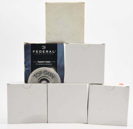 Lot #2263 - (6) boxes of reloaded 12 gauge 21/2 “ black powder shotgun shells 7 ½ and 8 (RELOADS)
