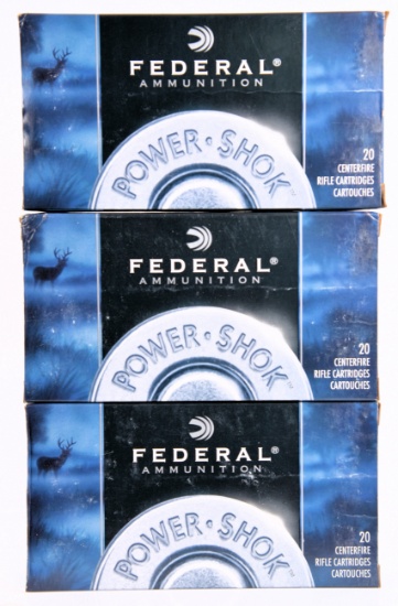 Lot #2355 - 3 Boxes Federal Power Shok  .300 WIn Mag 180 Gen Speer Hot-Cor SP (60 Rds)