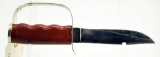 Lot #2071 - Schrade Whalen J.C. Higgins stainless blade knife with hand guard in sheath approx.