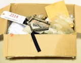 Lot #2114 - Entire box full of shooting supplies and accessories: Scope rings, scope mounts, tr