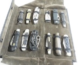 Lot #2206A - Folding knife collector hard case encasing a selection of (12) pocket knives by