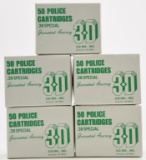 Lot #2275 - (5) boxes of 3D Brand .38 Special Police Cartridges (approx 250 rounds total)	
