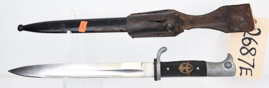 Lot #2687e - German Police Dress bayonet with scabbard 16” overall length