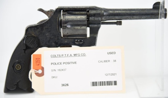 COLTS P.T.F.A. MFG CO. POLICE POSITIVE Double Action Revolver .38 Cal REGULATED/C&R