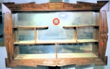 Lot #2687f - Vintage hand carved Wooden Mirrored Wall Shelf Made In Philippines
