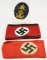 Lot #2347 - (2) German Nazi WWII armbands and WWII German Navy Kriegs Marine Patch