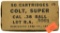 Lot #2598 - 1 Box of 50 Rds. of Remington Colt Super 38 Ball Ammo (5001)